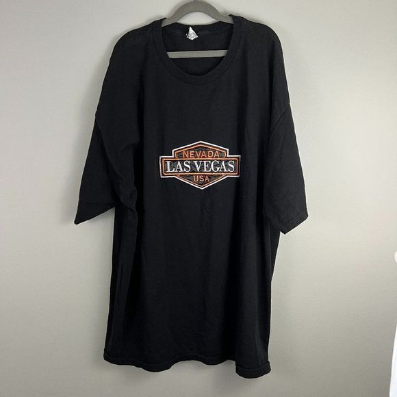 LAS VEGAS Harley Inspired Black Crew Neck Souvenir Tee‎ (2XL) - Picture 2 of 6